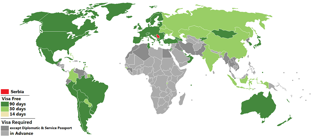 countries that need visa to enter serbia